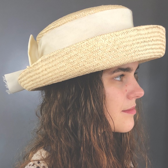 SOLD πAddβl photos Elegant Toucan NY Boater Hat w/Bow - Picture 3 of 3